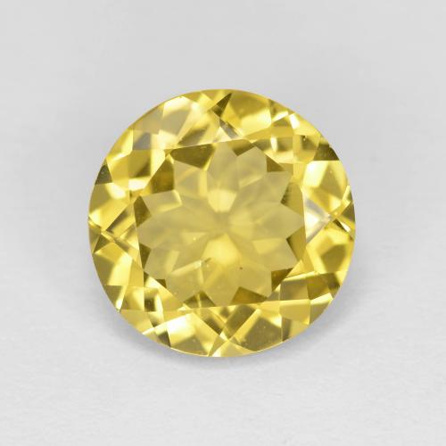 Berilo dorado amarillo natural de 2,21 ct, corte redondo, VS