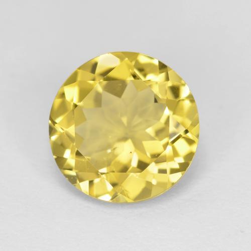 Berilo dorado amarillo natural de 2,21 ct, corte redondo, VS