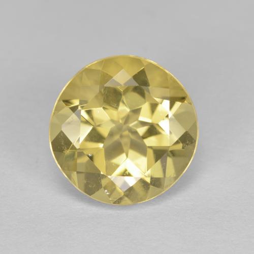 Berilo Dorado Amarillo claro medio natural de 2.02 ct, Corte Redondo, VVS-VS