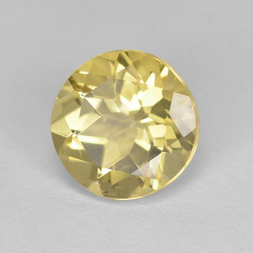 Berilo Dorado Amarillo claro medio natural de 2.02 ct, Corte Redondo, VVS-VS