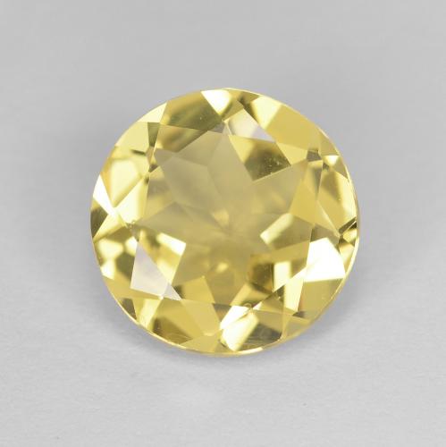Berilo dorado amarillo natural de 1,60 ct, corte redondo, VVS