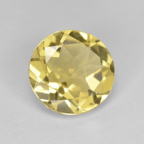 Berilo dorado amarillo natural de 1,60 ct, corte redondo, VVS