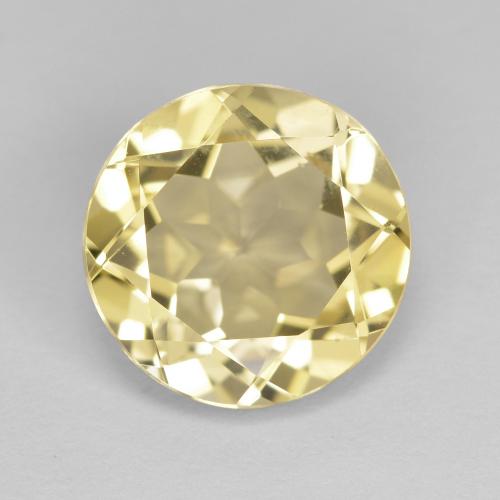 Berilo dorado amarillo natural de 2,37 ct, corte redondo, VVS
