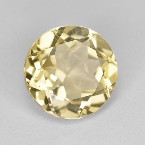 Berilo dorado amarillo natural de 2,37 ct, corte redondo, VVS