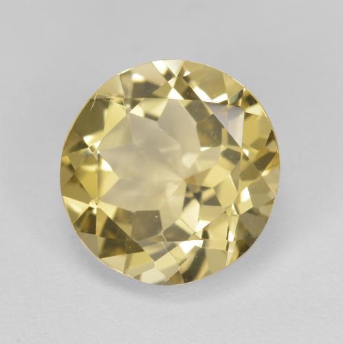 Berilo Dorado Dorado claro natural de 2.31 ct, Corte Redondo, VVS