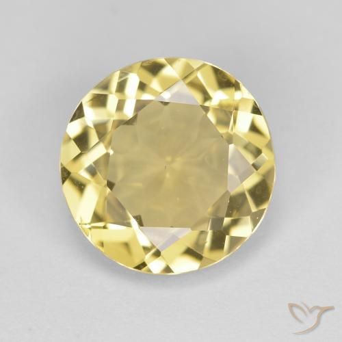 2.09ct Natural Amarillo-dorado claro Berilo dorado, Redondo, VVS