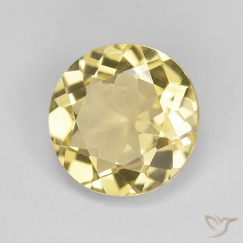 Berilo dorado Amarillo-dorado claro natural de 2.09 ct, Redondo, VVS