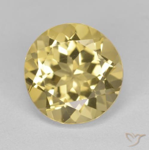 2.66ct Natural Amarillo claro Berilo dorado, Redondo, VVS