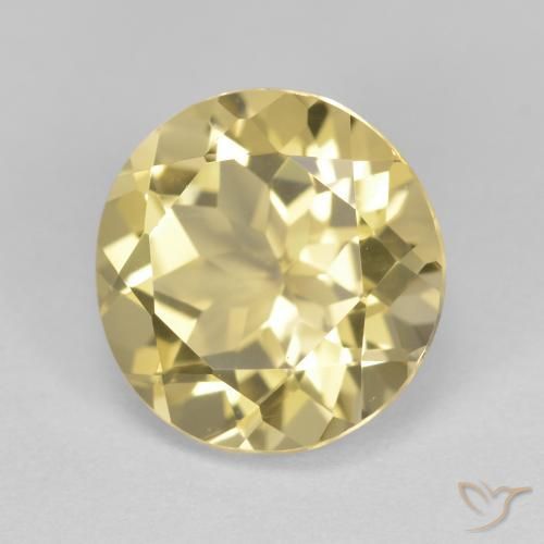 Berilo dorado Amarillo claro natural de 2.66 ct, Redondo, VVS