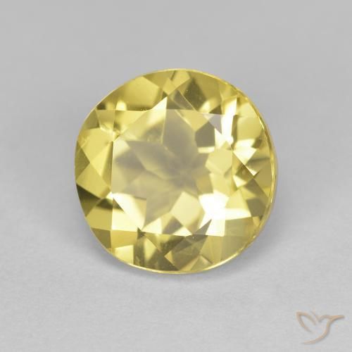 Berilo dorado Amarillo claro medio natural de 1.90 ct, Redondo, VVS