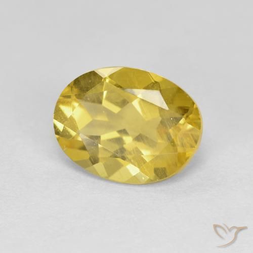 Berilo dorado Amarillo medio natural de 1.72 ct, Ovalada, VS