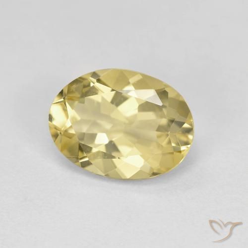Berilo dorado Amarillo-dorado claro natural de 1.61 ct, Ovalada, VVS
