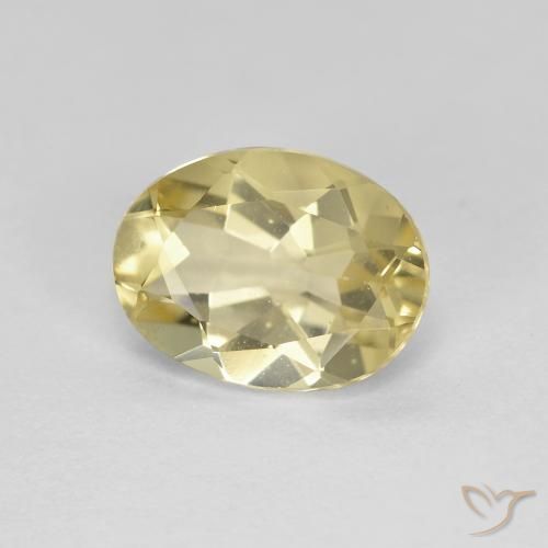 Berilo dorado Amarillo terroso claro natural de 1.60 ct, Ovalada, VVS