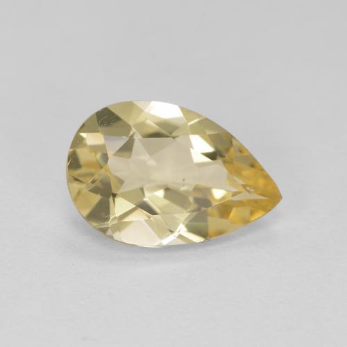 Berilo dorado amarillo natural de 1,42 ct, en forma de pera, VS