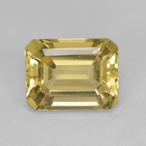 Berilo dorado amarillo natural de 2,45 ct, corte esmeralda, VVS