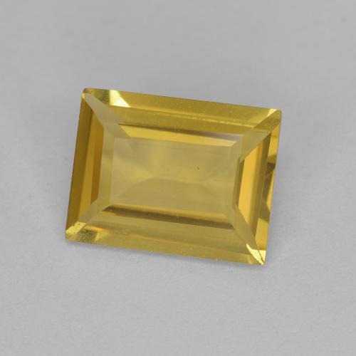 Berilo Dorado Amarillo miel claro natural de 1.18 ct, Corte Baguette, VVS