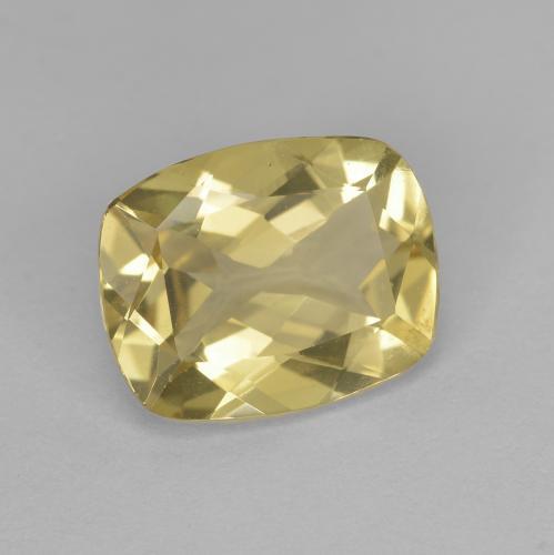 Berilo dorado amarillo natural de 2,32 ct, corte cojín, VVS