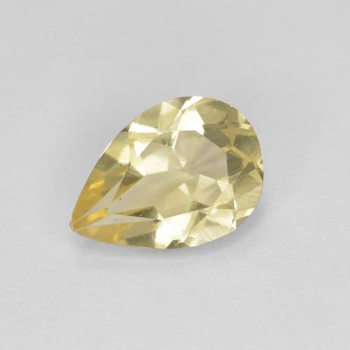 Berilo Dorado Amarillo medio natural de 1.08 ct, En forma de pera, VVS