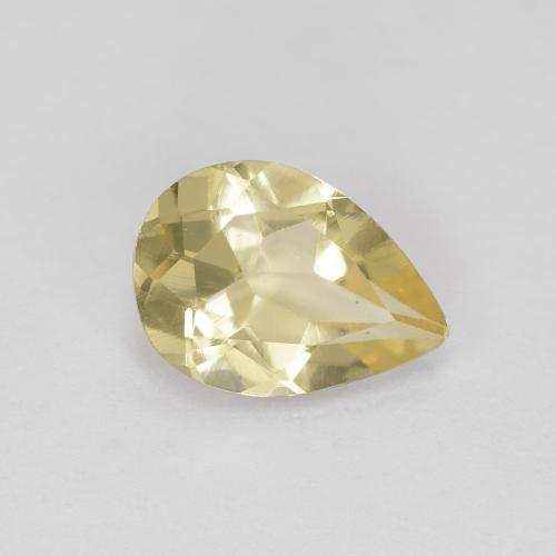 Berilo Dorado Amarillo medio natural de 1.08 ct, En forma de pera, VVS