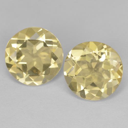 Gemas de berilo dorado amarillo medio natural de 3,24 ct, corte redondo, VS