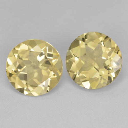 Gemas de berilo dorado amarillo medio natural de 3,24 ct, corte redondo, VS
