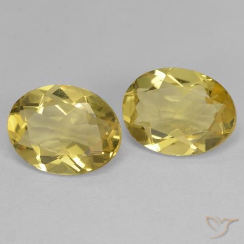 Gemas de Berilo dorado Amarillo claro natural de 3.26 ct, Ovalada, VS