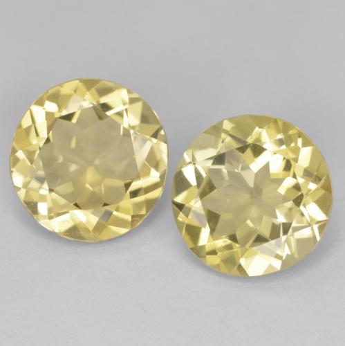 Gemas de Berilo Dorado Amarillo cálido natural de 4.38 ct, Corte Redondo, VVS-VS