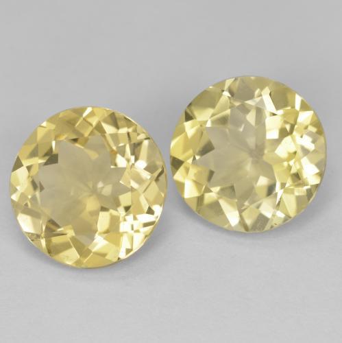 Gemas de Berilo Dorado Amarillo cálido natural de 4.38 ct, Corte Redondo, VVS-VS