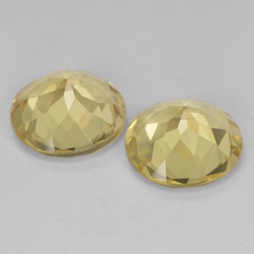 Gemas de Berilo Dorado Amarillo cálido natural de 4.38 ct, Corte Redondo, VVS-VS