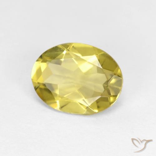 Berilo dorado Amarillo medio natural de 1.55 ct, Ovalada, VVS-VS
