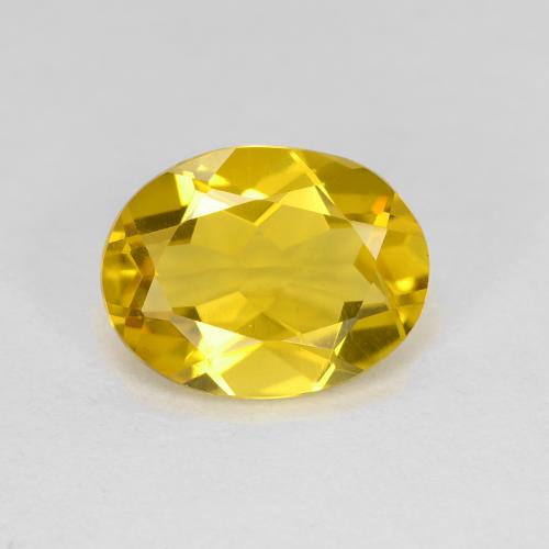 Berilo dorado amarillo miel natural de 1,50 ct, corte óvalo, VVS-VS