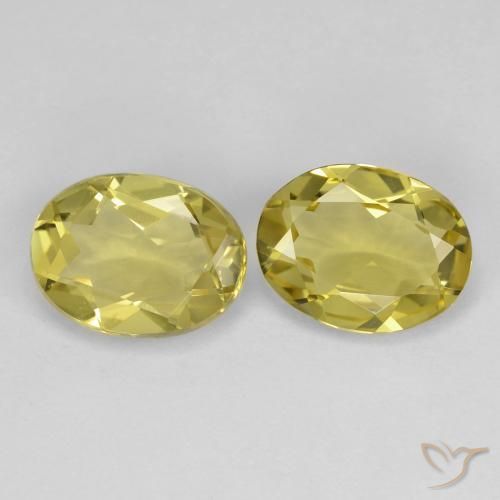 Gemas de Berilo dorado Amarillo dijón natural de 2.90 ct, Ovalada, VS