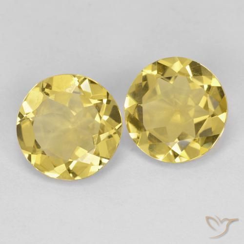 Gemas de Berilo dorado Amarillo claro medio natural de 3.22 ct, Redondo, VVS-VS
