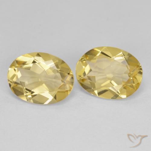 Gemas de Berilo dorado Amarillo claro natural de 3.36 ct, Ovalada, VS