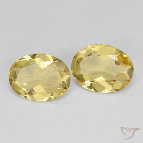 Gemas de Berilo dorado Amarillo claro natural de 2.67 ct, Ovalada, VS