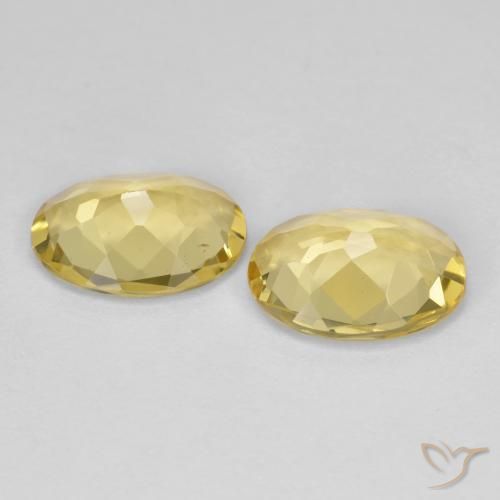 Gemas de Berilo dorado Amarillo claro natural de 2.67 ct, Ovalada, VS