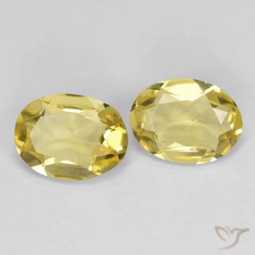 Gemas de Berilo dorado Amarillo claro medio natural de 2.10 ct, Ovalada, VS