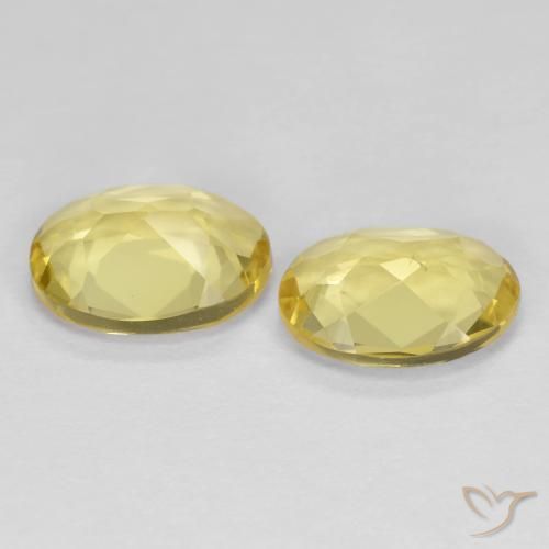 Gemas de Berilo dorado Amarillo claro medio natural de 2.10 ct, Ovalada, VS