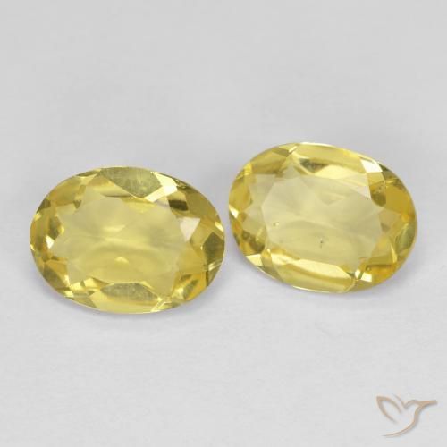 Gemas de Berilo dorado Amarillo claro medio natural de 1.92 ct, Ovalada, VS