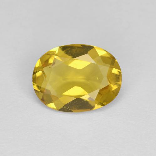 Berilo Dorado Amarillo dijón natural de 0.97 ct, Corte Óvalo, VVS-VS