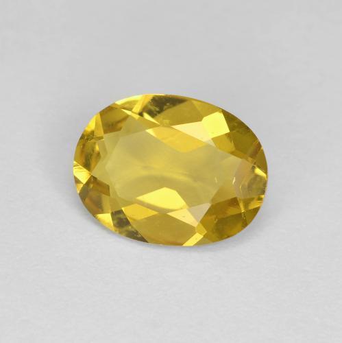 Berilo Dorado Amarillo dijón natural de 0.97 ct, Corte Óvalo, VVS-VS