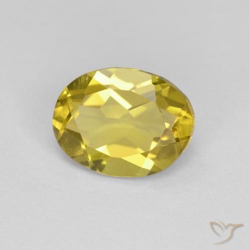 Berilo dorado Amarillo claro medio natural de 1.14 ct, Ovalada, VVS-VS