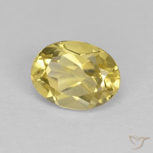Berilo dorado Amarillo mostaza natural de 1.37 ct, Ovalada, VVS-VS