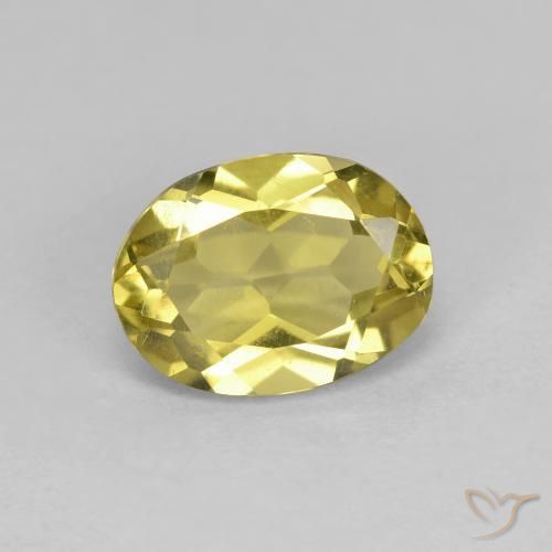 Berilo Dorado Amarillo claro natural de 1.24 ct, Corte Óvalo, VS