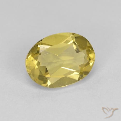 Berilo dorado Amarillo medio natural de 1.25 ct, Ovalada, VS