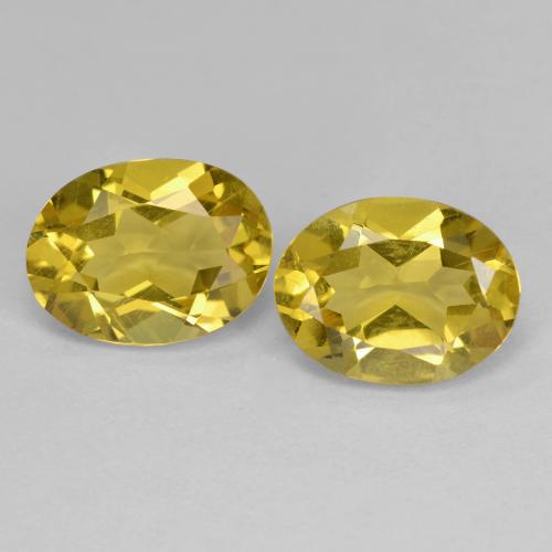Gemas de berilo dorado amarillo natural de 2,53 ct, corte óvalo, VS