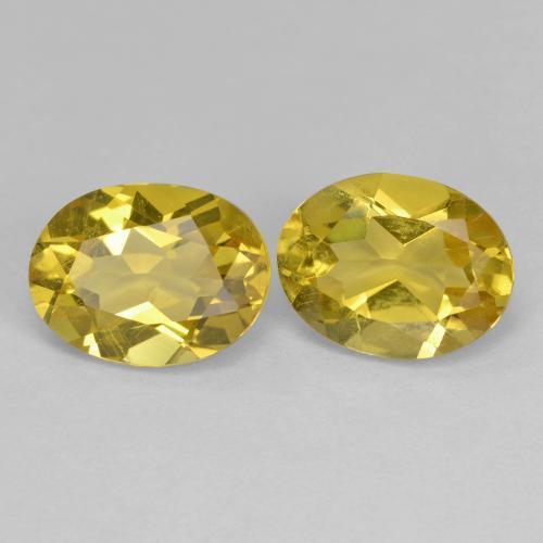 Gemas de berilo dorado amarillo natural de 2,53 ct, corte óvalo, VS