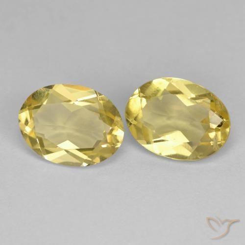 Gemas de Berilo dorado Amarillo claro natural de 2.19 ct, Ovalada, VS