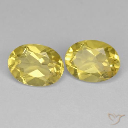 Gemas de Berilo dorado Amarillo suave natural de 2.35 ct, Ovalada, VS