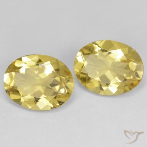 Gemas de berilo dorado amarillo natural de 4,49 ct, corte óvalo, VS